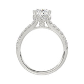 LADIES RING 2 1/2CT ROUND/PEAR/DIAMOND 14K WHITE GOLD